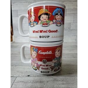 Set 2 VTG 1993 Campbells 14 oz‎ Soup Mug Westwood  M'm Mmm Good Collectible Pair